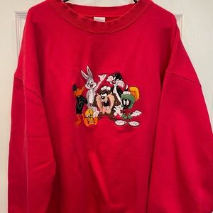 Warner Bro Studio Store Looney Tunes Embroidered Crewneck